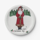 "Weihnachtsfreude" Weihnachten und Weiße Taube Pappteller (Vorderseite)