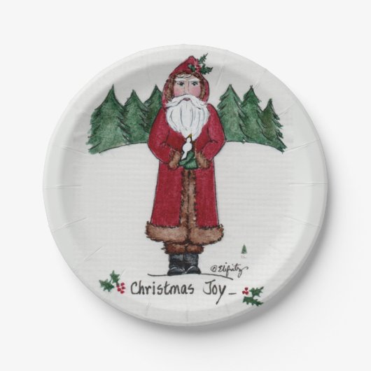 "Weihnachtsfreude" Weihnachten und Weiße Taube Pappteller (Vorderseite)