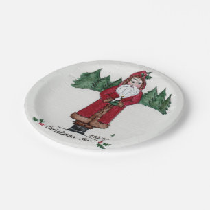 "Weihnachtsfreude" Weihnachten und Weiße Taube Pappteller