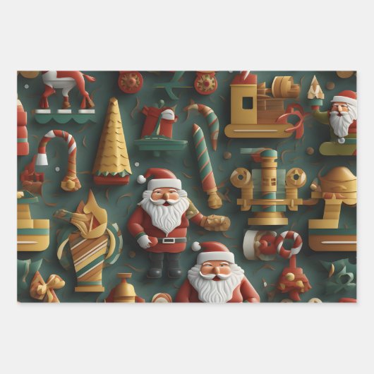 Weihnachtsfreude - Weihnachtswerkstatt Geschenkpapier Set (Vorderseite 2)