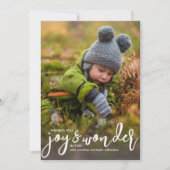 Weihnachtsfreude & Wonder Foto Handschrift Feiertagskarte (Vorderseite)