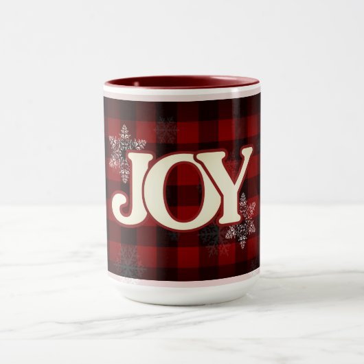 Weihnachtsfreuden Elegantes Rotes Büffel kariert Tasse (Zentrum)