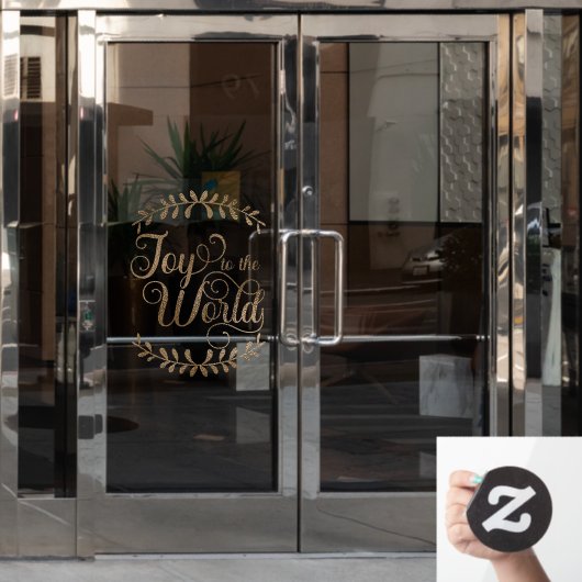 Weihnachtsfreuden für das World Imitats Gold Leaf- Fensteraufkleber (Büro Tür)