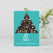 Weihnachtsfreuden für den Welturlaub Feiertagskarte (Stehend Vorderseite)