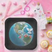 Weihnachtsfreuden mit White Dove auf der Welt Pappteller (Party)