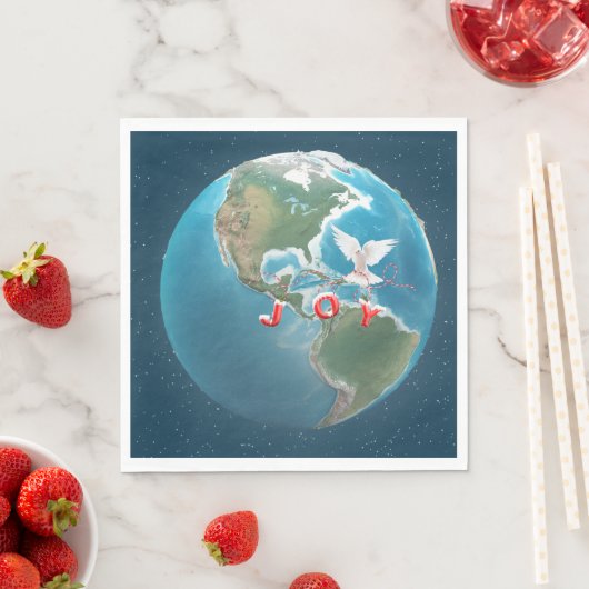 Weihnachtsfreuden mit White Dove auf der Welt Serviette (Beispiel)