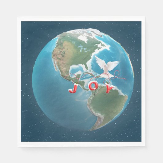 Weihnachtsfreuden mit White Dove auf der Welt Serviette (Vorderseite)