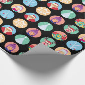 Weihnachtsfreund-Punktmuster (Schwarzes) Geschenkpapier (Ecke)