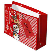 Weihnachtsfreunde Große Geschenktüte (Vorderseite Schrägansicht)