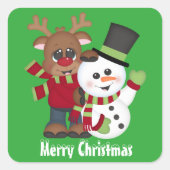 Weihnachtsfreunde Holiday Green Aufkleber (Vorderseite)