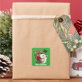 Weihnachtsfreunde Holiday Green Aufkleber