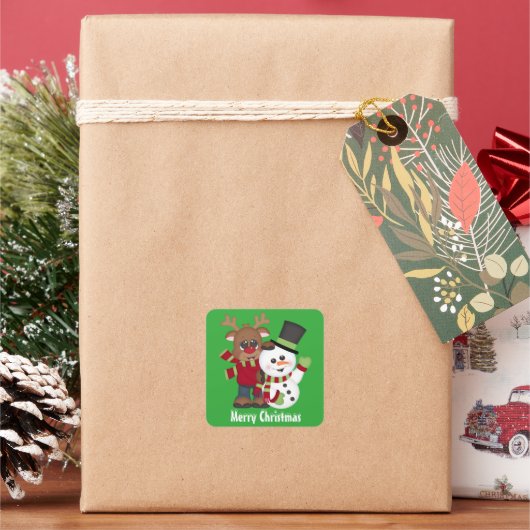 Weihnachtsfreunde Holiday Green Aufkleber (Feiertag)