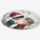 Weihnachtsfreunde Pappteller (Schrägansicht)