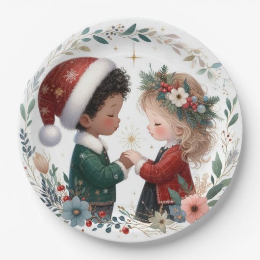 Weihnachtsfreunde Pappteller (Vorderseite)