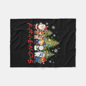 Weihnachtsfreunde Reindeer Snowman Familie Xm Fleecedecke (Vorderseite (Horizontal))