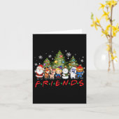 Weihnachtsfreunde Reindeer Snowman Familie Xm Karte (Gelbe Blume)