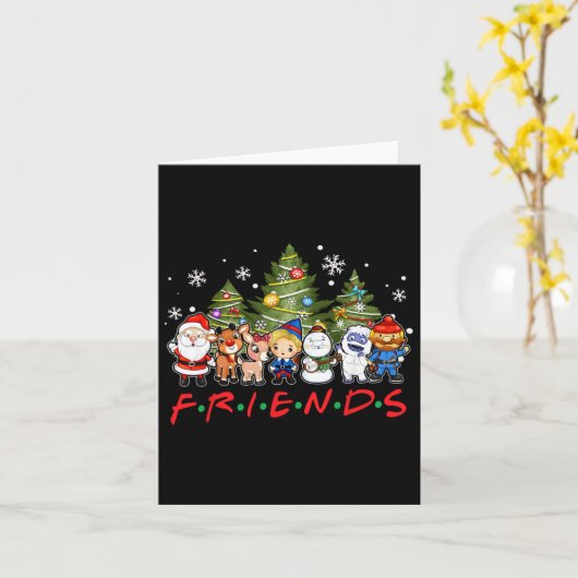 Weihnachtsfreunde Reindeer Snowman Familie Xm Karte (Gelbe Blume)