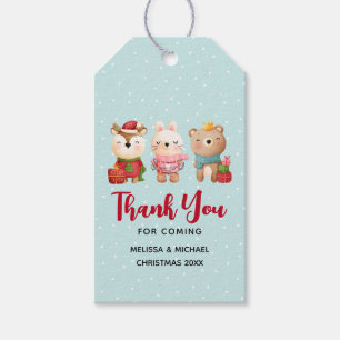 Weihnachtsfreunde - Rentier, Bär & Hase Danke Geschenkanhänger