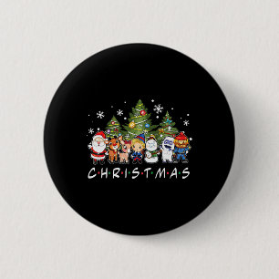 Weihnachtsfreunde Santa Rudolph Snowman Familie Xm Button