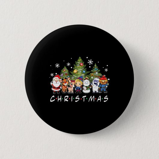 Weihnachtsfreunde Santa Rudolph Snowman Familie Xm Button (Vorderseite)