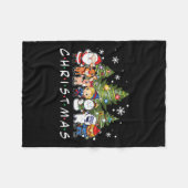 Weihnachtsfreunde Santa Rudolph Snowman Familie Xm Fleecedecke (Vorderseite (Horizontal))
