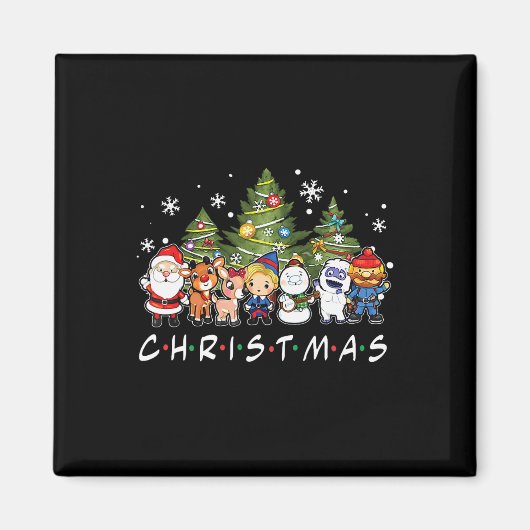 Weihnachtsfreunde Santa Rudolph Snowman Familie Xm Magnet (Vorne)