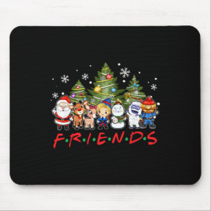 Weihnachtsfreunde Santa Rudolph Snowman Familie Xm Mousepad