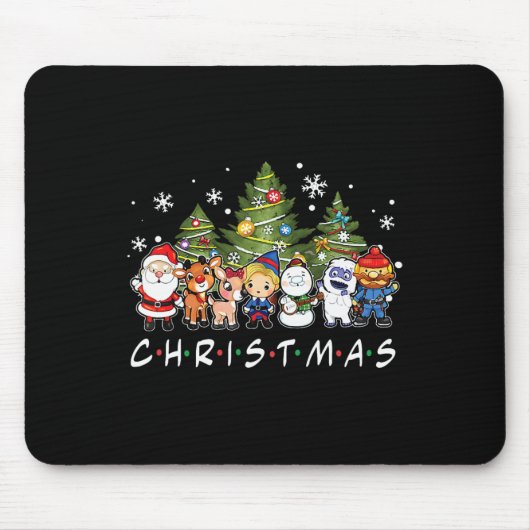 Weihnachtsfreunde Santa Rudolph Snowman Familie Xm Mousepad (Vorne)