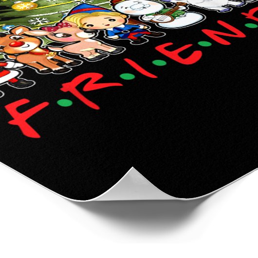 Weihnachtsfreunde Santa Rudolph Snowman Familie Xm Poster (Ecke)