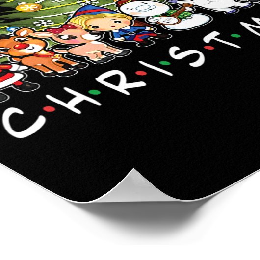 Weihnachtsfreunde Santa Rudolph Snowman Familie Xm Poster (Ecke)