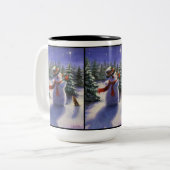 Weihnachtsfreunde Schneemann und sonnige Tasse (Vorderseite Links)
