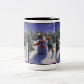 Weihnachtsfreunde Schneemann und sonnige Tasse (Mittel)