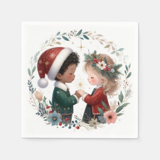 Weihnachtsfreunde Serviette (Vorderseite)