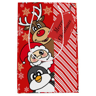 Weihnachtsfreunde-Umschlagpapier Mittlere Geschenktüte