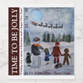 Weihnachtsfreunde Weihnachtswein Etikett (Einzelnes Label)