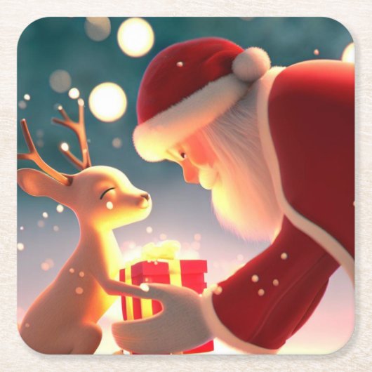 Weihnachtsfreundlichkeit 1 rechteckiger pappuntersetzer (Vorderseite)