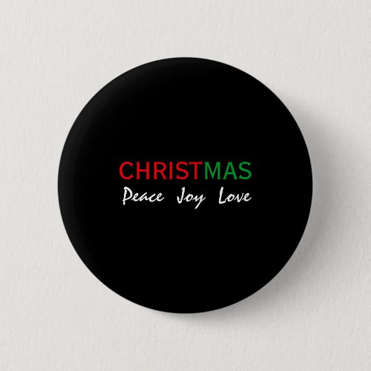 Weihnachtsfriede Freude Liebe Tygraphy T-Shirt Button (Vorderseite)