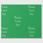 Weihnachtsfrieden Liebe Freude Grün Weiß Farbe Geschenkpapier (Flach)