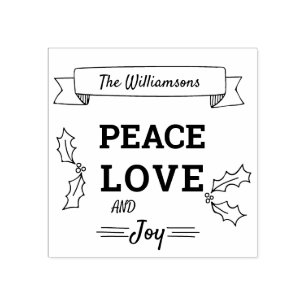 Weihnachtsfrieden Liebe und Freude Personalisiert Gummistempel