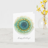 Weihnachtsfrieden Mandala Faltkarte Karte (Gelbe Blume)