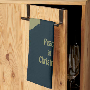 Weihnachtsfrieden mit fliegender Taube Festlich Geschirrtuch