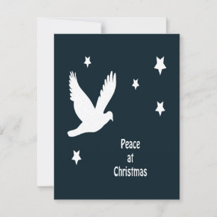 Weihnachtsfrieden mit fliegender Taube Weißes Logo Postkarte