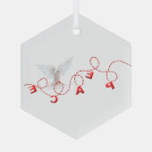 Weihnachtsfrieden mit weißer Taube Ornament Aus Glas (Rückseite)