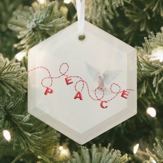 Weihnachtsfrieden mit weißer Taube Ornament Aus Glas (Insitu)