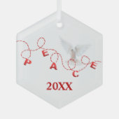 Weihnachtsfrieden mit weißer Taube Ornament Aus Glas (Vorderseite)