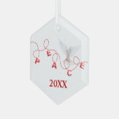 Weihnachtsfrieden mit weißer Taube Ornament Aus Glas (Vorderseite Links)