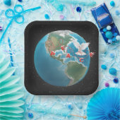 Weihnachtsfrieden mit weißer Taube Pappteller (Party)