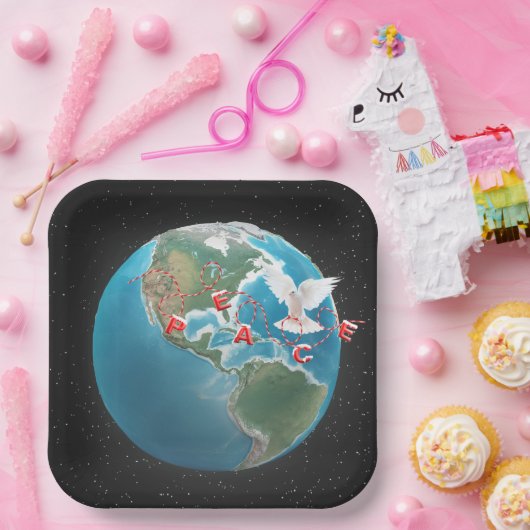 Weihnachtsfrieden mit weißer Taube Pappteller (Party)