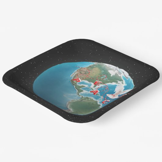 Weihnachtsfrieden mit weißer Taube Pappteller (Gewinkelt)