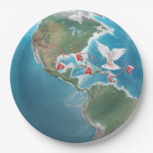 Weihnachtsfrieden mit weißer Taube Pappteller (Vorderseite)